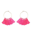 Tip Top Fashions Gold Plated Pink Thread Earrings - 1310921B