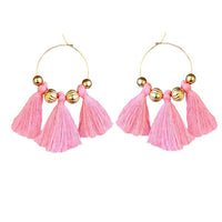 Jeweljunk Gold Plated Pink Thread Earrings - 1310923B