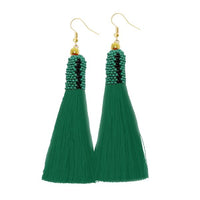 Jeweljunk Green Thread Gold Plated Earrings - 1310943B