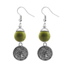 Jeweljunk Green Thread Silver Plated Dangler Earrings - 1310944A