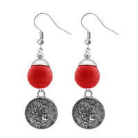 Jeweljunk Red Thread Silver Plated Dangler Earrings - 1310944C