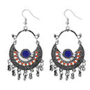 Jeweljunk Multi Meenakari Rhodium Plated Afghani Earrings - 1311032J