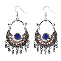 Jeweljunk Multi Meenakari Rhodium Plated Afghani Earrings - 1311032J