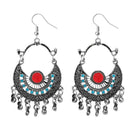 Jeweljunk Red & Blue Meenakari Afghani Earrings - 1311032M