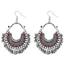 Jeweljunk Orange & Blue Meenakari Afghani Earrings - 1311082A