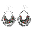 Jeweljunk Maroon & Green Meenakari Afghani Earrings - 1311082E