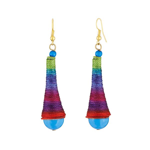 Tip Top Fashions Multicolor Thread Gold Plated Earrings - 1308320H