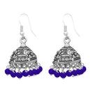 Jeweljunk Beads Rhodium Plated Jhumki Earrings - 1309004H