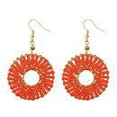 Jeweljunk Gold Plated Orange Beads Dangler Earrings - 1309019B