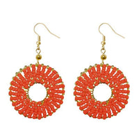 Jeweljunk Gold Plated Orange Beads Dangler Earrings - 1309019B