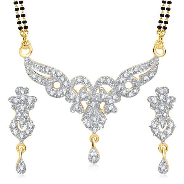 Morini American Diamond Gold Plated Mangalsutra Set - 1500604