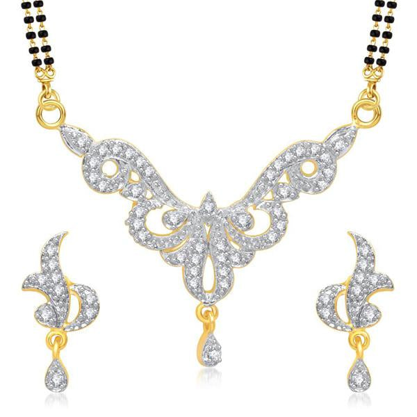 Morini American Diamond Gold Plated Mangalsutra Set - 1500608