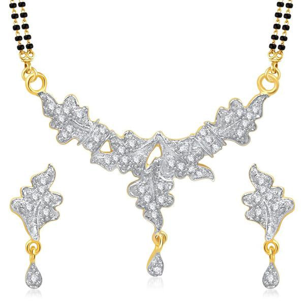 Morini Gold Plated American Diamond Mangalsutra Set - 1500610