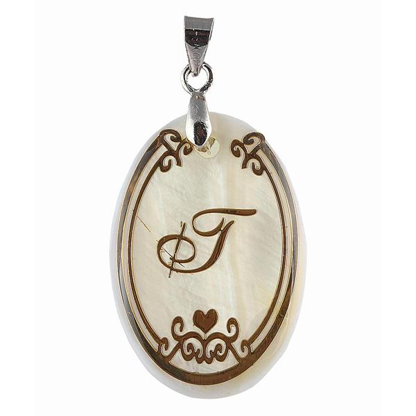 Regina Alphabet T" Shell Pendant