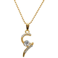 Regina White Stone Gold Plated Chain Pendant - 1203150