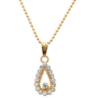 Regina White Stone Drop Shaped Chain Pendant - 1203152