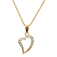 Regina White Stone Heart Shaped Chain Pendant - 1203160