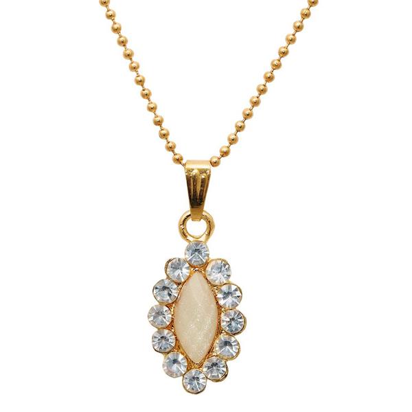 Regina White Austrian Stone Gold Plated Chain Pendant - 1203164E