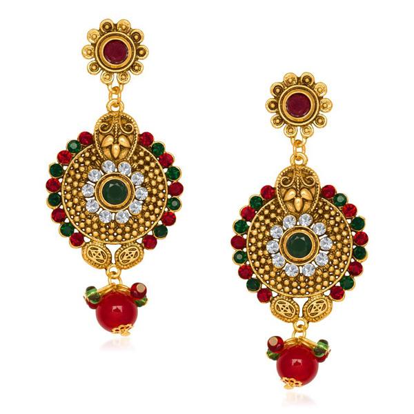 The99Jewel Gold Plated Austrian Stone Dangle Earrings