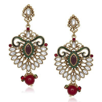 The99Jewel Kundan Multicolor Meenakari Dangler Earrings - 1305524