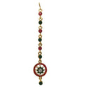 Soha Fashion Red & Green Austrian Stone Maang Tikka - 1501601A