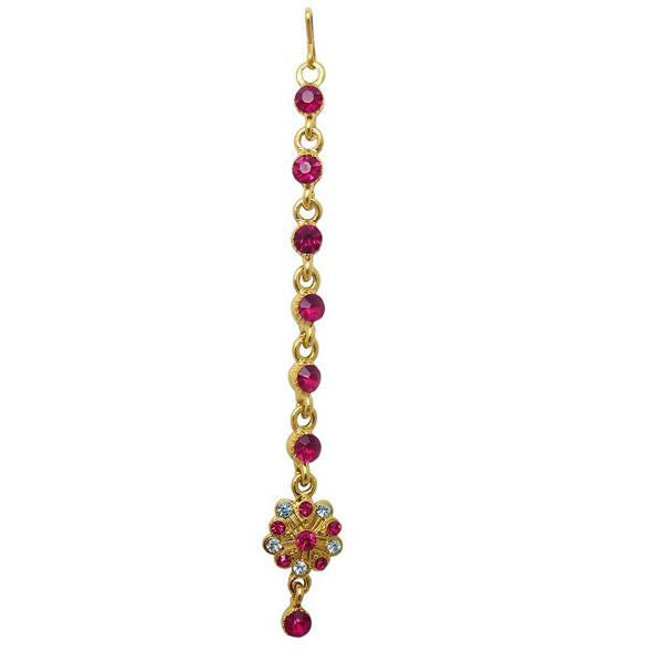 Soha Fashion Pink Austrian Stone Gold Plated Maang Tikka - 1501603A