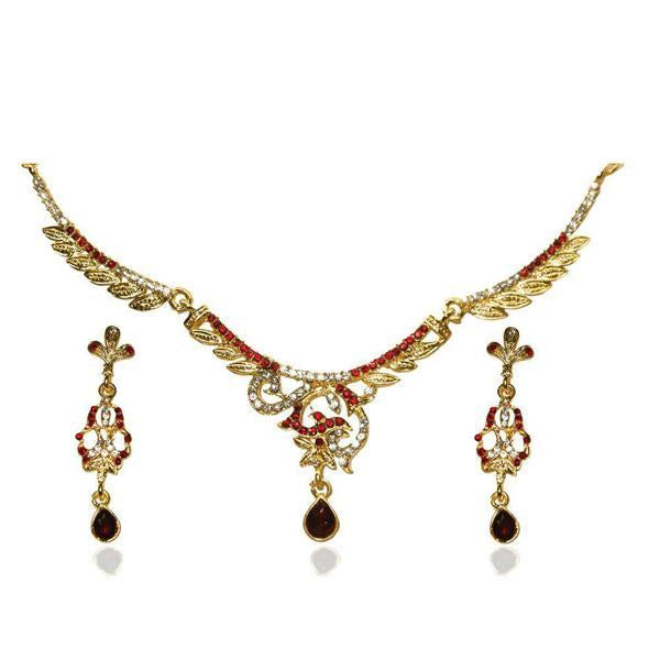 The99Jewel Red Austrian Stone Drop Necklace Set - 1103923