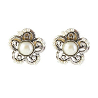 The99Jewel Pearl Silver Plated Stud Earrings - 1306407