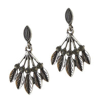 The99Jewel Stone Black Oxidised Dangle Earring - 1306518