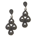 The99Jewel Stone Black Oxidised Dangler Earring - 1306520