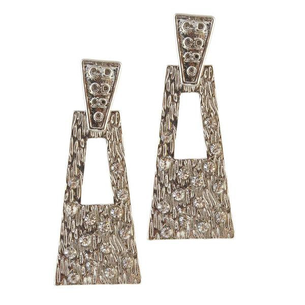 The99Jewel Stone Rhodium Plated Dangler Earring - 1306620