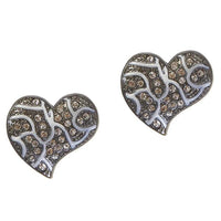 The99Jewel Heart Black Oxidised Studs Earrings