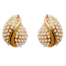 Urbana White Pearl Gold Plated Stud Earrings - 1310018