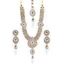 Vivant Charms Glass Stone Necklace Set With Maang Tikka - 1103601