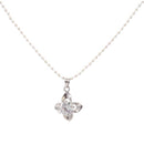 The99Jewel White Austrian Stone Silver Plated Chain Pendant - 1200944