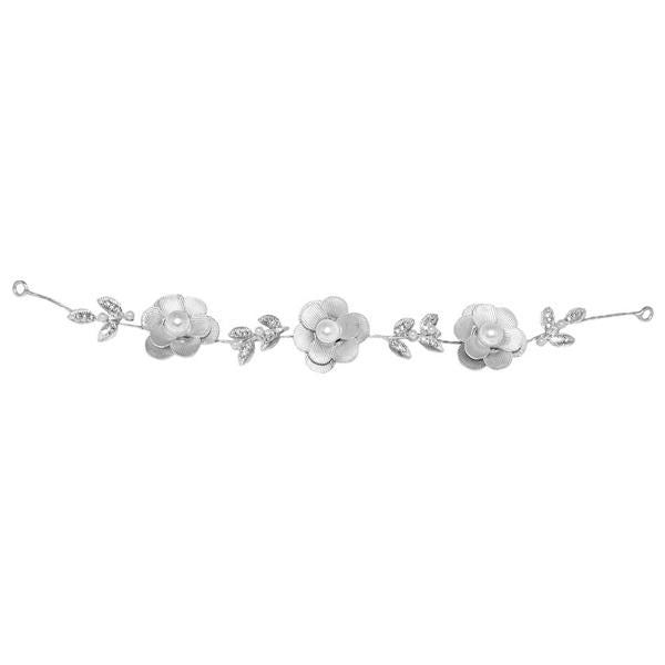 Apurva Pearls Silver Plated Stone Hair Brooch - 1502208B