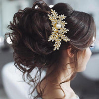 Apurva Pearls Stone Pearl Gold Plated Hair Brooch - 1502211A