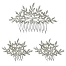 Tip Top Fashions Stone Silver Plated Hair Brooch - 1502049A