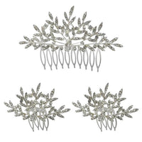 Tip Top Fashions Stone Silver Plated Hair Brooch - 1502049A