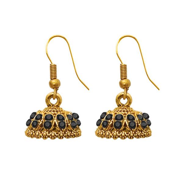 The99Jewel Zinc Alloy Gold Plated Stone Jhumki Earring - 1307502H