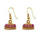 The99Jewel Zinc Alloy Gold Plated Stone Jhumki Earring - 1307502I