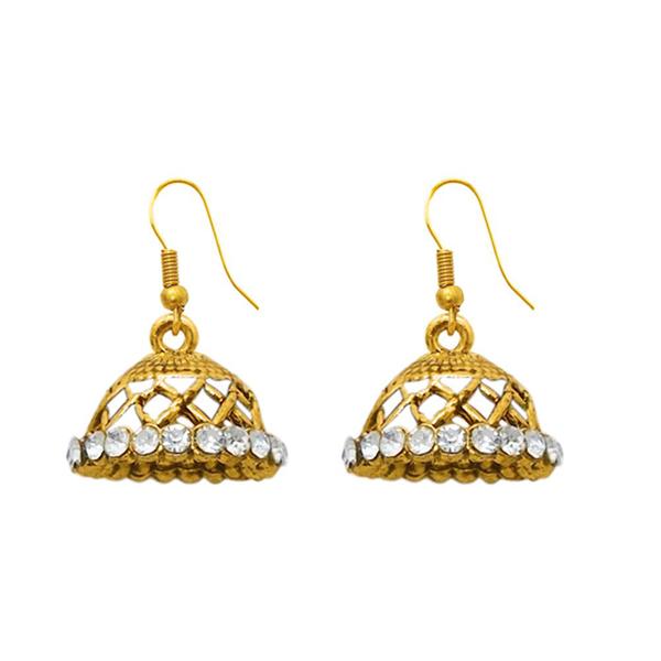 The99Jewel Zinc Alloy Gold Plated Stone Jhumki Earring - 1307504K