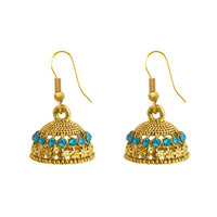 The99Jewel Zinc Alloy Gold Plated Stone Jhumki Earring - 1307505B