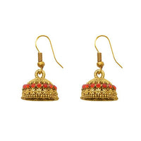 The99Jewel Zinc Alloy Gold Plated Stone Jhumki Earring - 1307505L