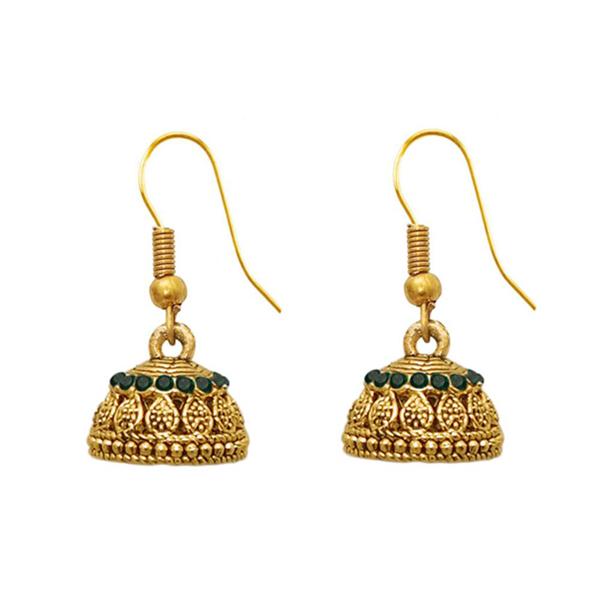 The99Jewel Zinc Alloy Gold Plated Stone Jhumki Earring - 1307506E