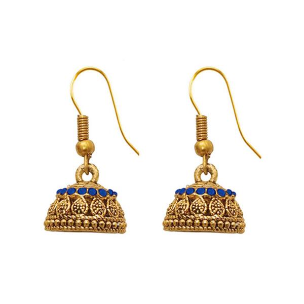 The99Jewel Zinc Alloy Gold Plated Stone Jhumki Earring - 1307506G