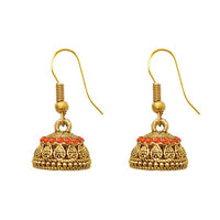 The99Jewel Zinc Alloy Gold Plated Stone Jhumki Earring - 1307506J