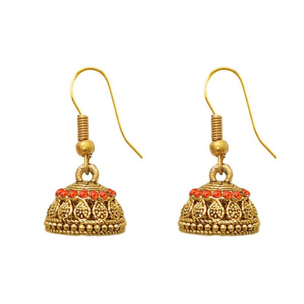 The99Jewel Zinc Alloy Gold Plated Stone Jhumki Earring - 1307506J