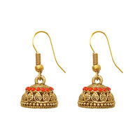 The99Jewel Zinc Alloy Gold Plated Stone Jhumki Earring - 1307506L