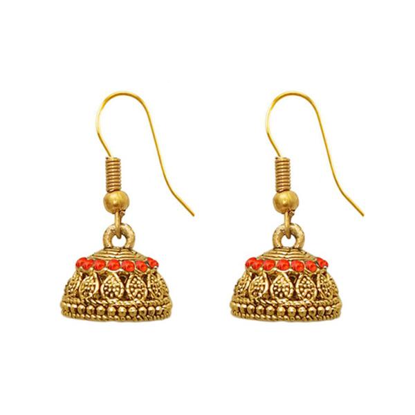 The99Jewel Zinc Alloy Gold Plated Stone Jhumki Earring - 1307506L